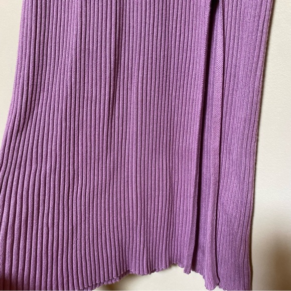 Abercrombie & Fitch Midi Dress Women’s XL Mauve Pink Ribbed Keyhole Leg Slit NWT - Picture 9 of 10
